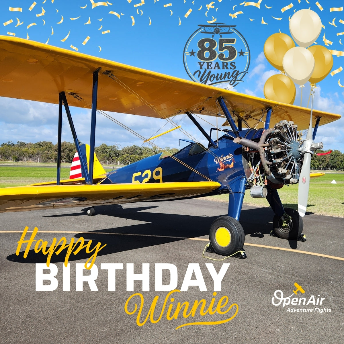 Happy birthday Winnie - 85th Birthday for Boeing Stearman in Bunbury WA