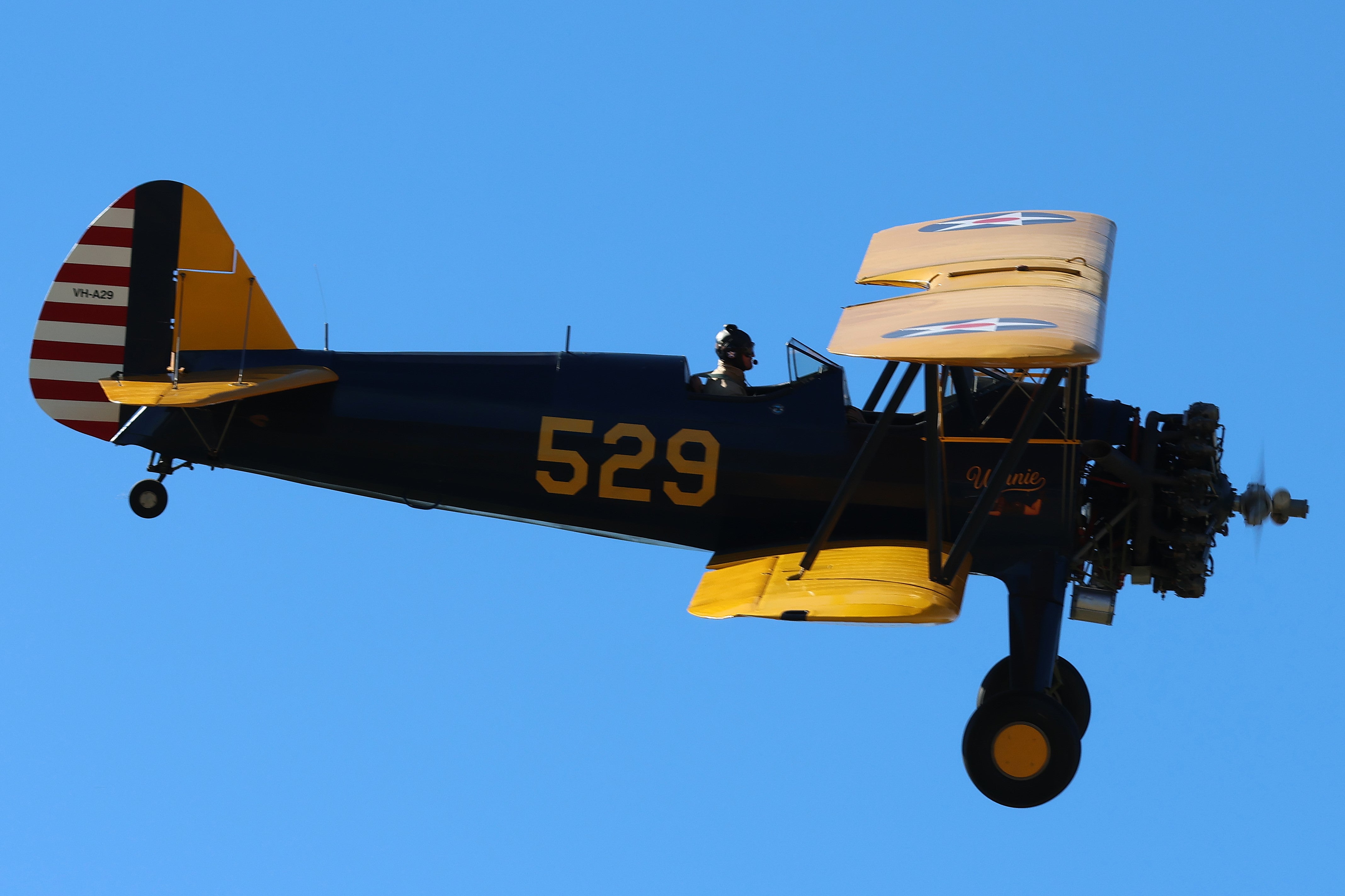 Feature in Australian Flying - Open cockpit Stearman takes off in Bunbury WA